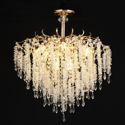 Křišťálový lustr CC9323/8FGD, 8x E14, průměr 60cm, zlatý