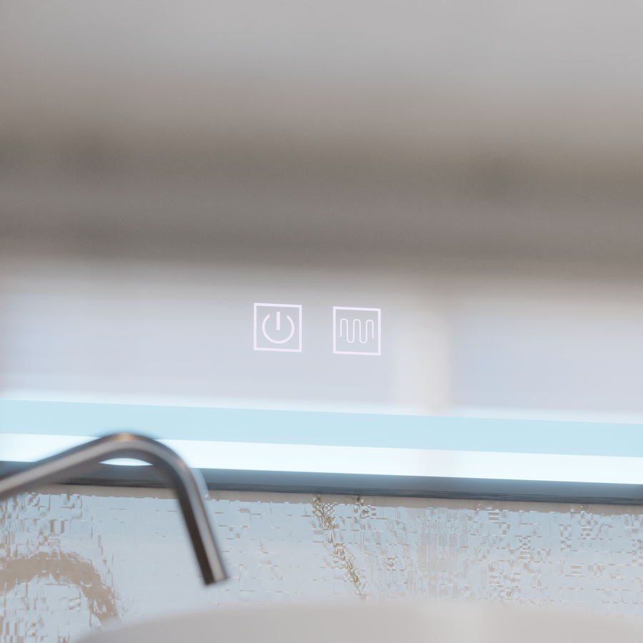 Obdélníkové LED zrcadlo 80x60cm – Edge LUMINOUS Touch De-fogging System, černý rám