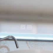 Zrcadlový LED obdélníkový 90x75cm Edge Edge Sluční dotykový defriční systém, černý rám