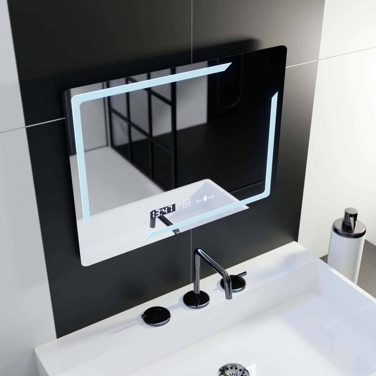Zrcadlo LED obdélníkový 80x60cm Rayonnement Motiongllow Marcelow System Postižení & Daim teploměr