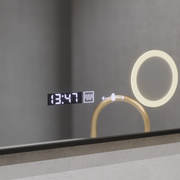 LED zrcadlové senzor pohybu Francesca 80x60 cm Studené světlo/studená/neutra Dimable System Debrosting Clock Marcello Funghhi Collection