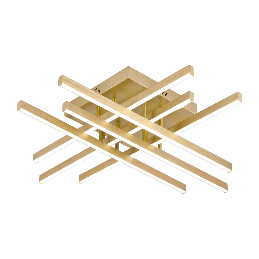 LED lustr s dálkovým ovládáním LINEX, 83W, světlo 3000K/4000K/6000K, stmívatelný, zlatý