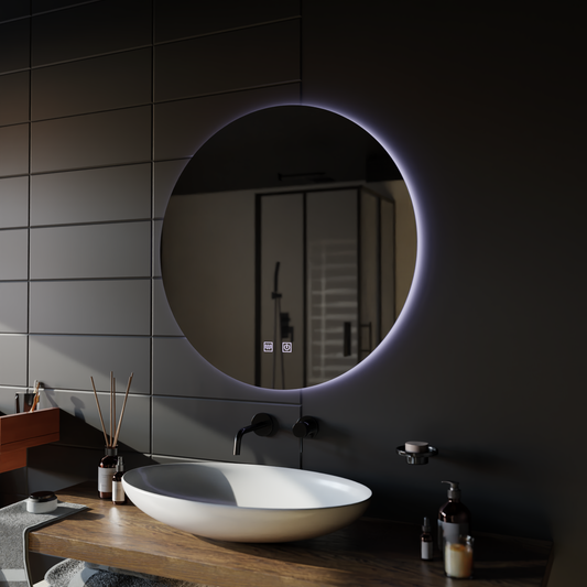 Kulaté LED zrcadlo, 70cm, Isolda, Touch, Demister systém