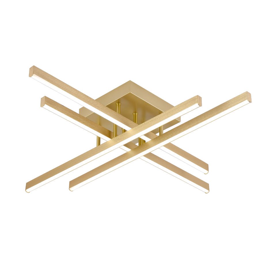 LED lustr s dálkovým ovládáním LINEX, 54W, světlo 3000K/4000K/6000K, stmívatelný, zlatý