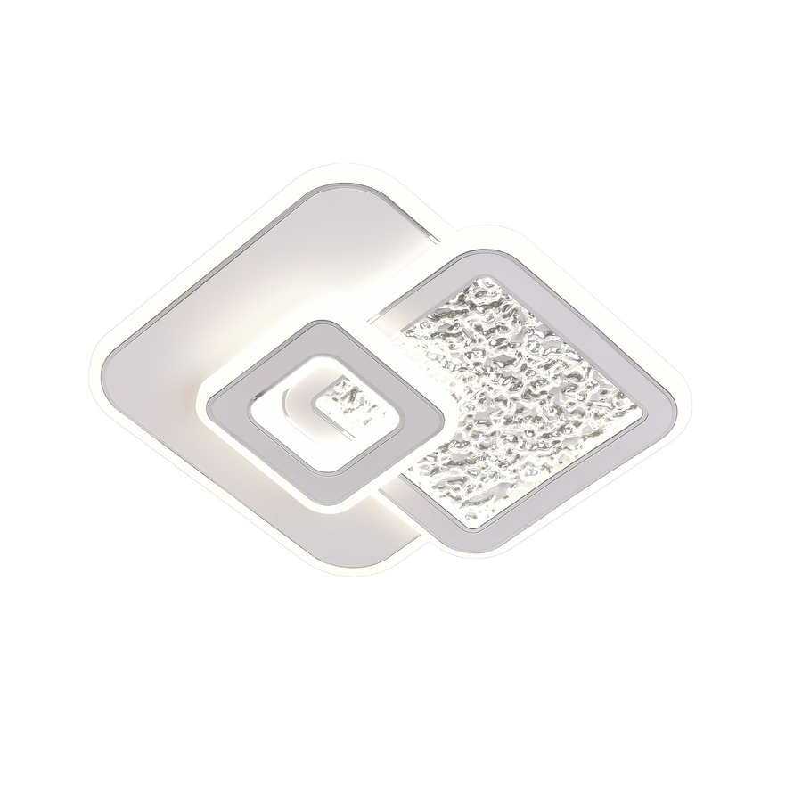 KOMPACTO 57W LED lustr, 3 čtverce, studené/teplé/neutrální světlo, bílá