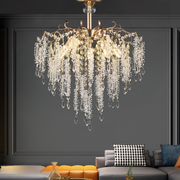 Křišťálový lustr CC9323/5FGD, 5x E14, průměr 49cm, zlatý