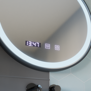 LED Touch Otto Mirror Dezoring System, hodiny a teplota 80 cm Černý hrubý rám