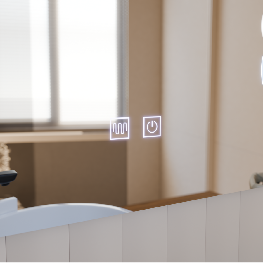 Obdélníkové LED zrcadlo, 80x60cm, Linea Touch, Demister System, Stmívatelné