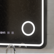 Mirror LED Touch Ulrich DeBrulation System, hodiny a teplota 60x80 cm Černá ramahed Cosmetics Lup