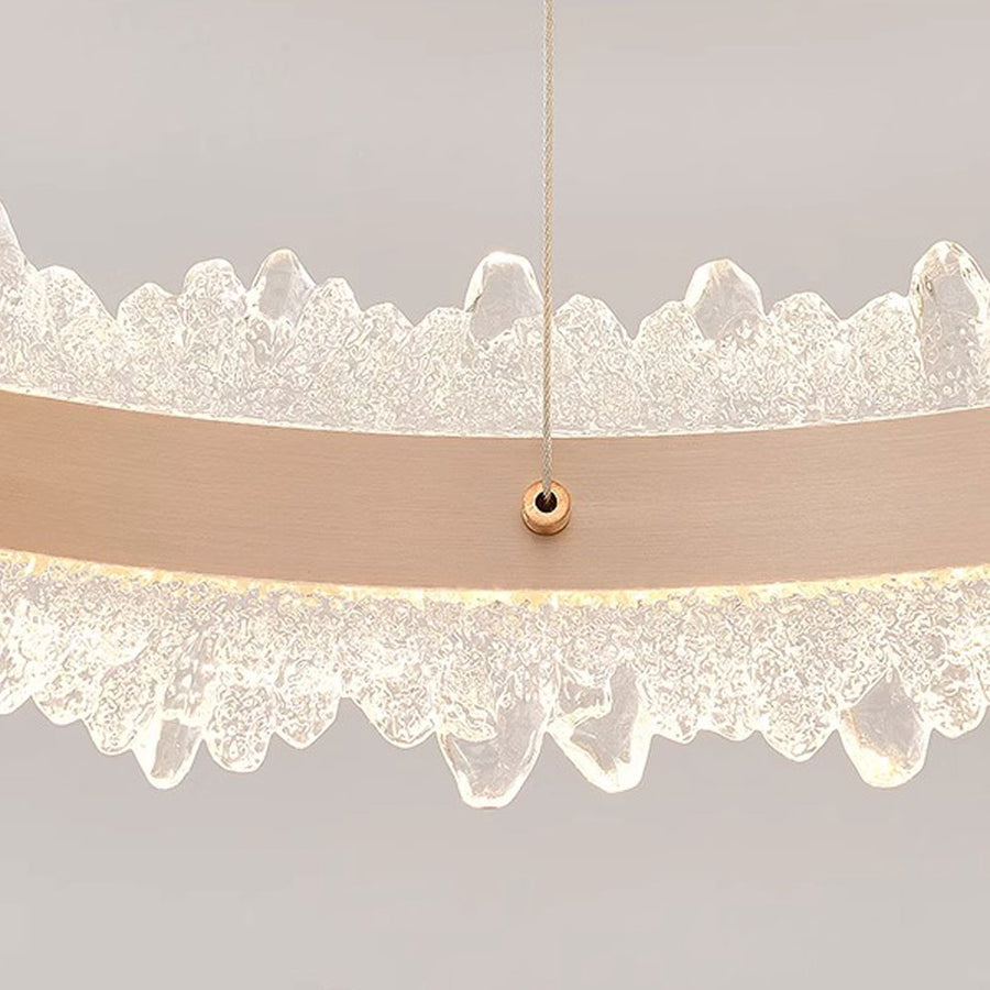 Závěsný LED lustr s dálkovým ovládáním FOSCO Duo 126W, studené/teplé/neutrální světlo, stmívatelný, výškově nastavitelný, zlatý