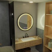 LED kulaté zrcadlo, 100 cm, Celeste Majesté Noir MotionGlow Marcello, Demister System, Hodiny & Teploměr, Stmívatelné