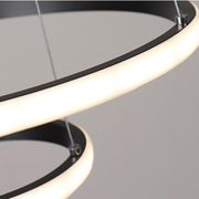 LED závěsný lustr RICCI 45W, 3 kruhy, studené/teplé/neutrální světlo, černý, výškově nastavitelný