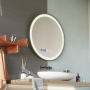 LED Touch Otto Mirror Dezoring System, hodiny a teplota 80 cm Černý hrubý rám