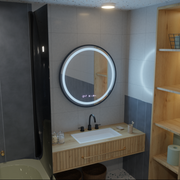 LED kulaté zrcadlo, 100 cm, Celeste Majesté Noir MotionGlow Marcello, Demister System, Hodiny & Teploměr, Stmívatelné