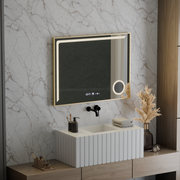 LED zrcadlové senzor pohybu Francesca 80x60 cm Studené světlo/studená/neutra Dimable System Debrosting Clock Marcello Funghhi Collection