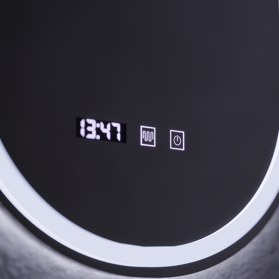 ONIRA LED Touch Mirror De-fogging System, Clock and Temperature 50x80 cm