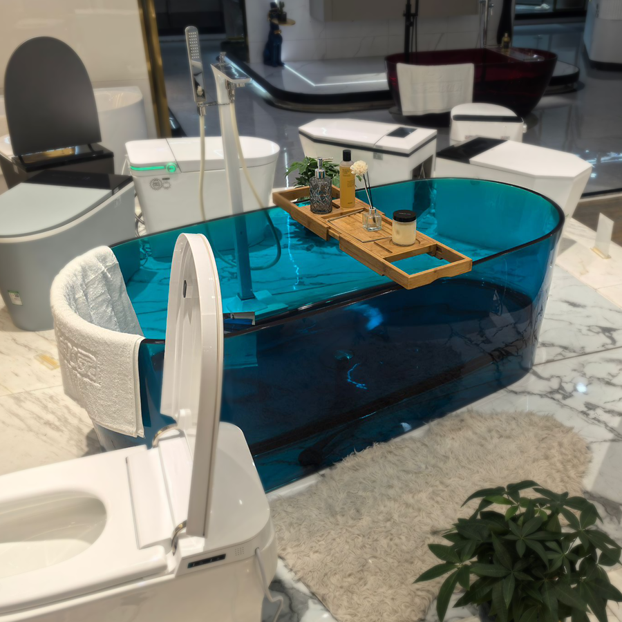 Volně stojící lázeň, ovál, obloha modrá, Rasina, 170x78x56cm