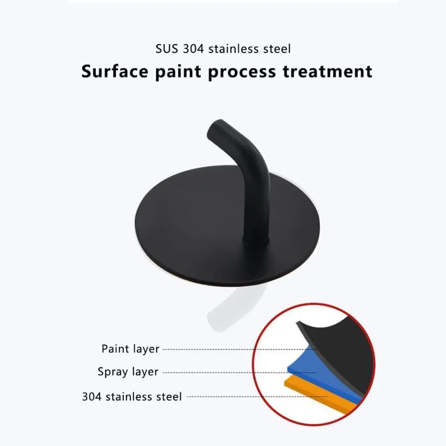 Černý sebe -adhezivní věšák GJ651