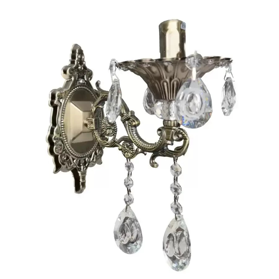 SANSSOUCI Picollo Crystal nástěnné svítidlo, 1xE14, starožitná mosaz