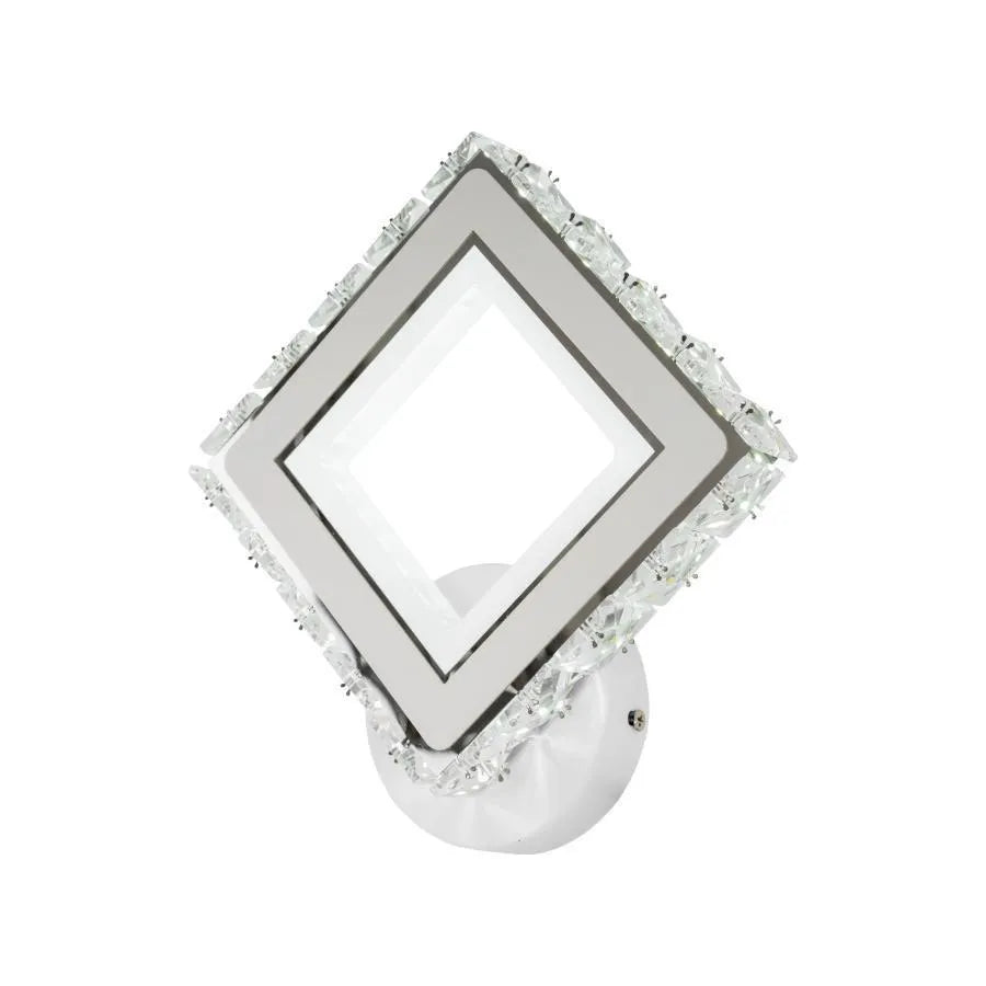Naneste Terrano LED s krystaly, čtvercové, 24w, studené/horké/neutrální světlo, bílé a nerezové