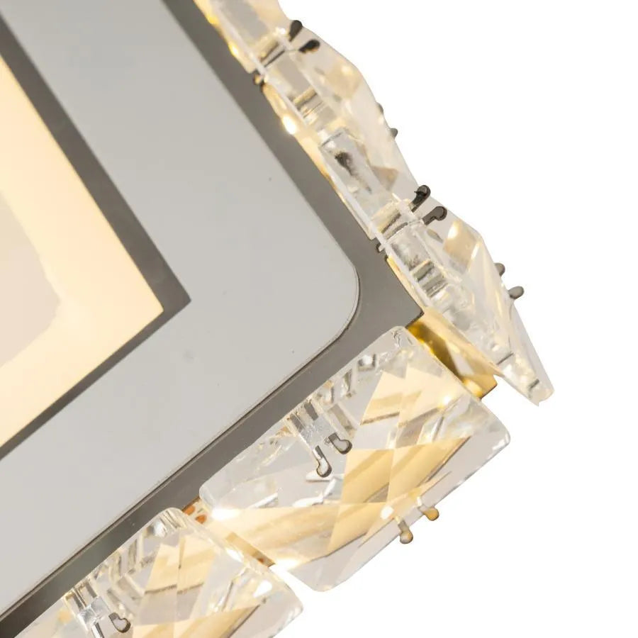 Naneste Terrano LED s krystaly, čtvercové, 24w, studené/horké/neutrální světlo, bílé a nerezové