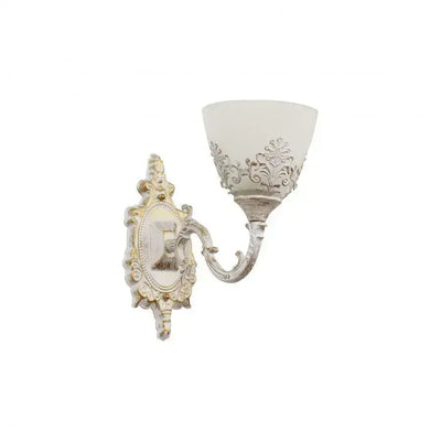 Naneste rustikální chatu, 1*E27, bílý, kov a sklo