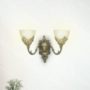 Naneste rustikální chatu, 2*E27, bronz s bílým, kovem a sklem