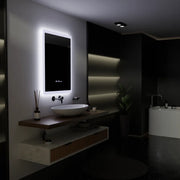 Obdélníkové LED zrcadlo, 60x80 cm, senzor Pugliesi MotionGlow Marcello, systém odmlžování, hodiny a teploměr, stmívatelné