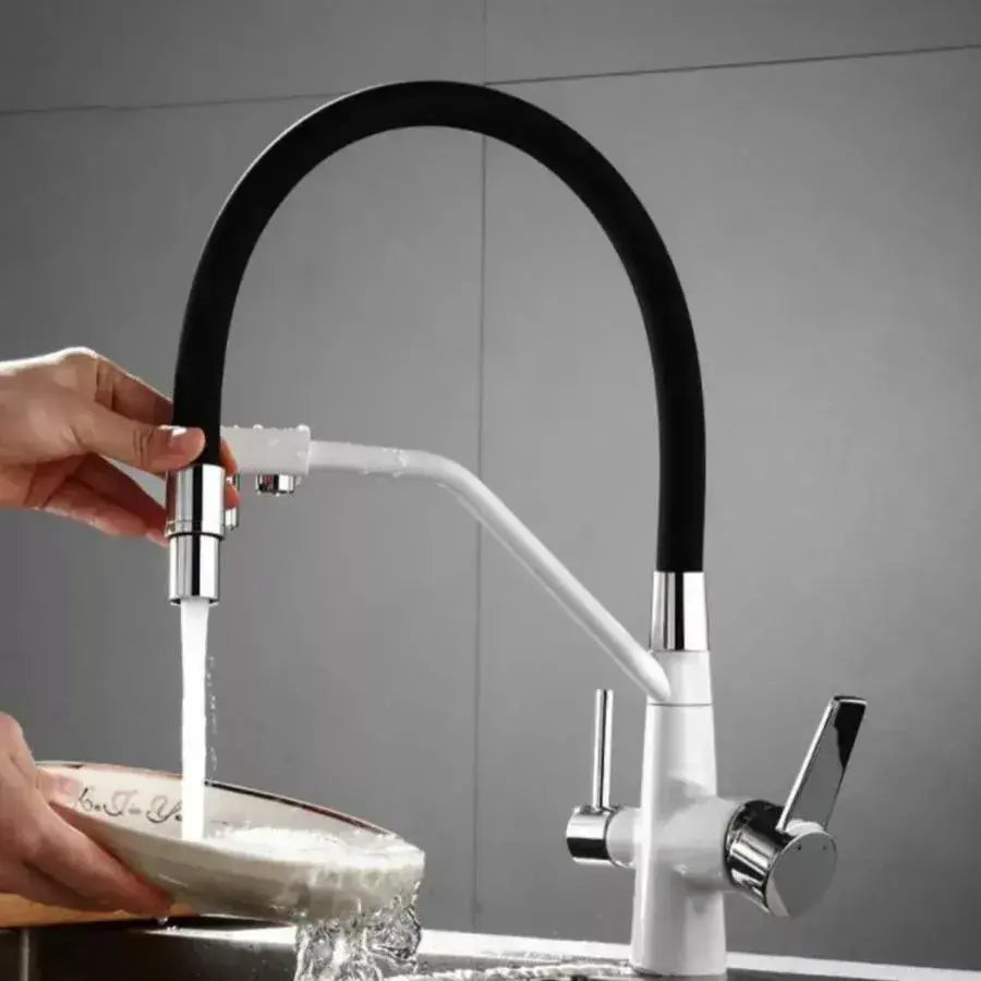 Kuchyňská baterie, sanitární mosaz, bílá, OD/2072