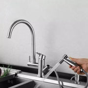 Baterie kuchyně s extrahovatelnou sprchou, nerezová ocel 304, satén, CF034