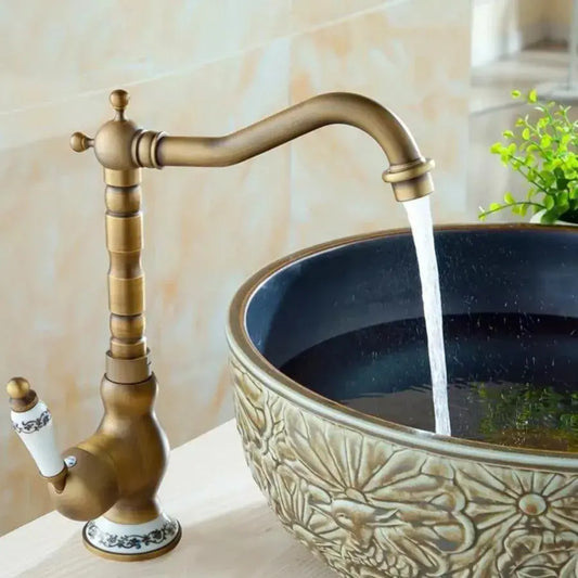 Kuchyňská baterie s labuťovým krkem, sanitární mosaznou, starožitným zlatem, OD/2047