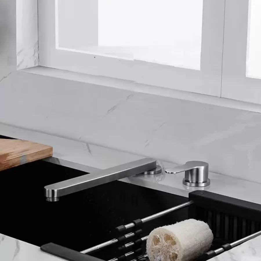 Prémiová kuchyňská baterie, kartáčovaná nerezová ocel, zapuštěná YSQ/107