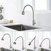 Baterie kuchyně flexibilní trubka 2 trysky kazety keramické saténové kování z nerezové oceli zahrnují CF031