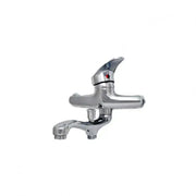 Lesklá chromová vaba baterie - úplná sada s otočným potrubím 18 cm, para, hadice a excentrická