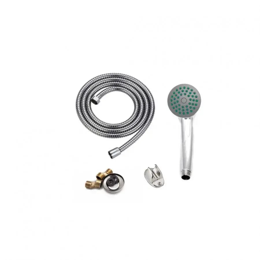 Lesklá chromová vaba baterie - úplná sada s otočným potrubím 18 cm, para, hadice a excentrická