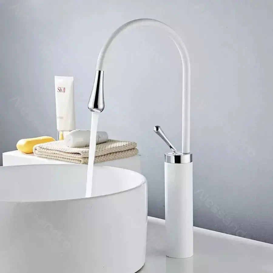 Baterie umyvadla, sanitární mosaz, bílá, wzy/326/a