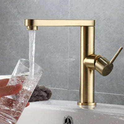 Baterie Washbasin, sanitární mosaz, zlato, 9107d