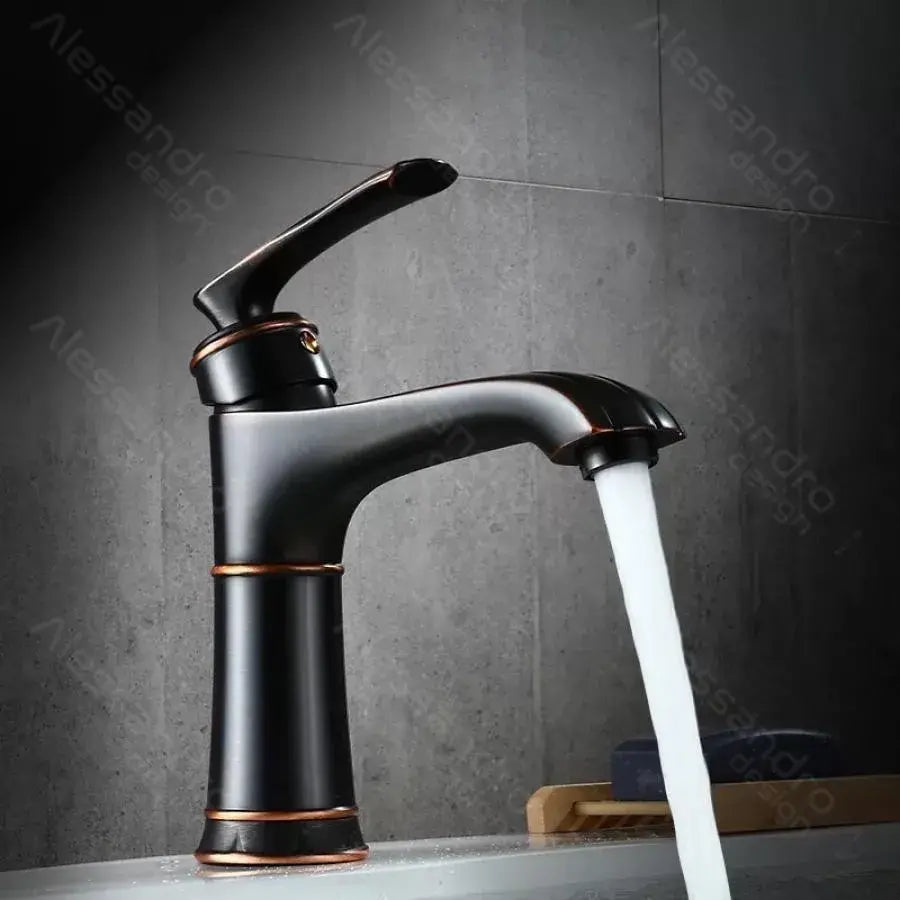 Baterie umyvadla, sanitární mosaz, černá, OD01/b