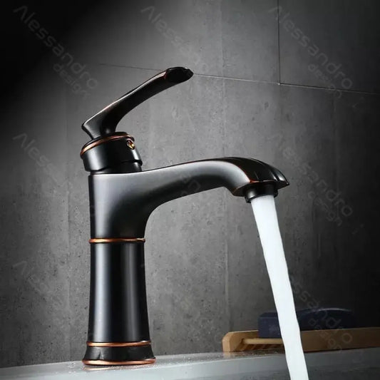 Baterie umyvadla, sanitární mosaz, černá, OD01/b