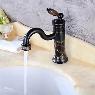 Baterie umyvadla, sanitární mosaz, černá, wzy/313