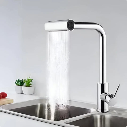 Dřezová baterie Keramická kartuše Rotační výtok Lesklý chrom Zahrnuté přípojky EC03 Kuchyňské baterie Výchozí název Alessandro Design