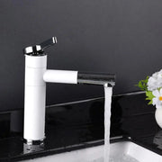 Battery Washbasin s extrahovatelným sprchou, sanitární mosaznou, bílou, WZX/2021