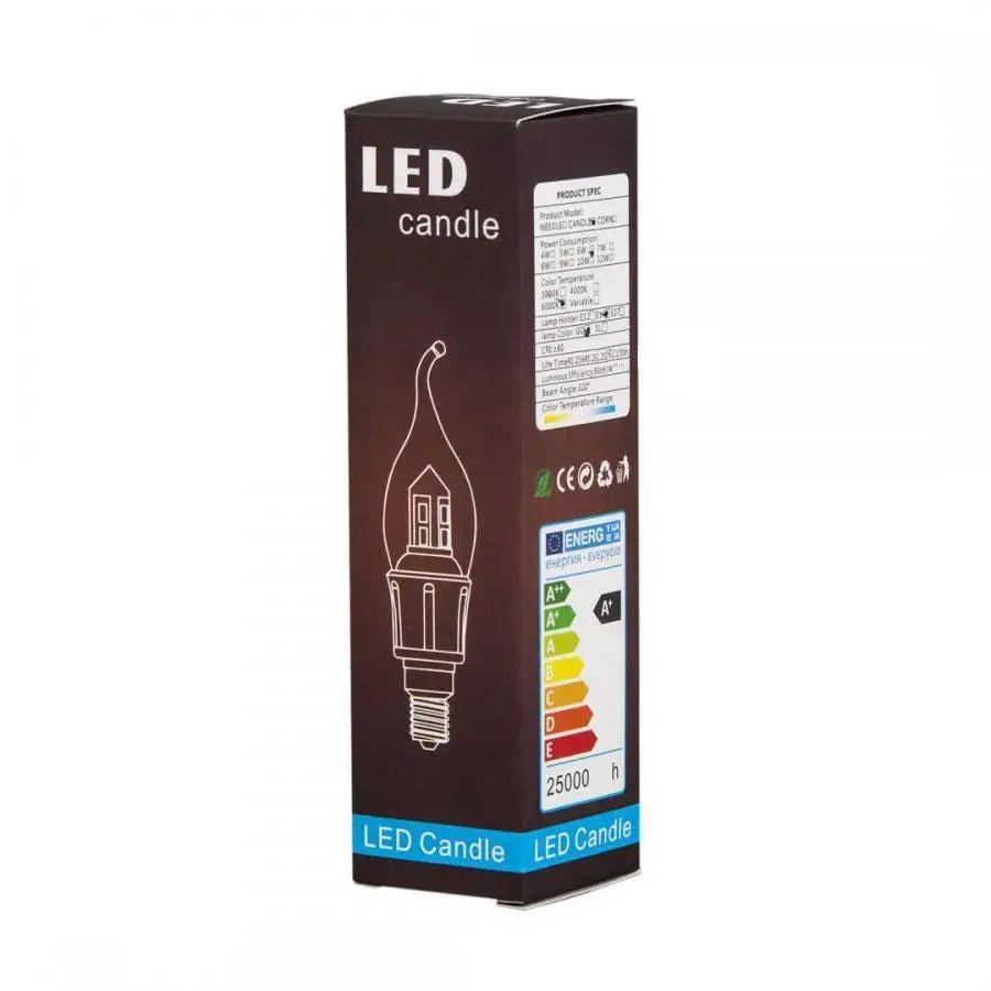 Svíčka LED Light E14, 6W, studené světlo, 6000k