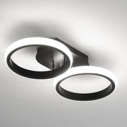 LED LED LED Elio Celio, 16W, 2 kruhy, studené/horké/neutrální světlo, černá
