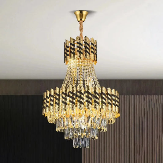Crystal Chandelier 9xe14 Golden Nardo, 50 cm široký, 70 cm vysoký