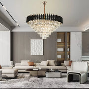 Crystal Chandier Versailles Supremo 12XE27, průměr 80 cm, lesklý a černé zlato, nastavitelná výška