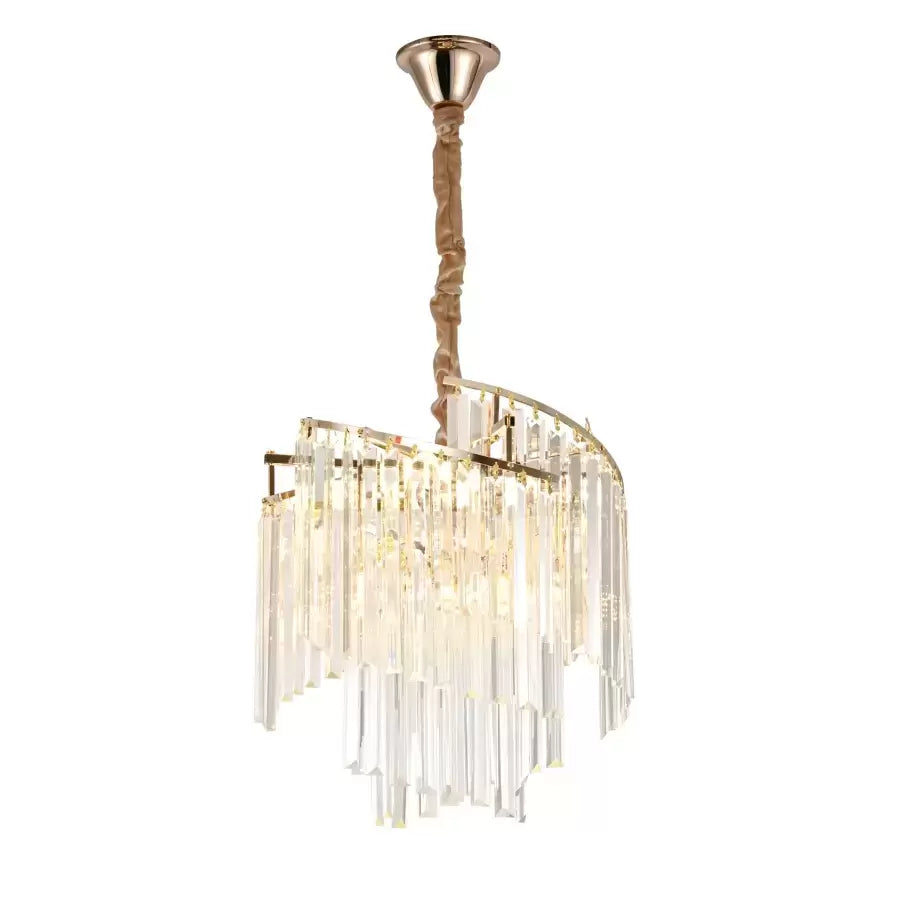 Candier Crystal Trianon Noble 5x E27, průměr 38 cm, lesklé zlato, nastavitelná výška