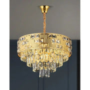 Crydelabre Crystal Neuschwanstein Eleganza 7xe14, průměr 49 cm, zlato, nastavitelná výška