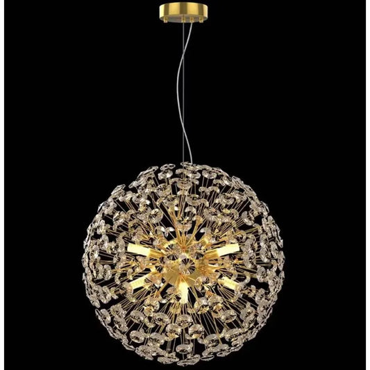 Křišťálový lustr minuta 8x G9, průměr 40 cm, lesklý zlato, nastavitelná výška