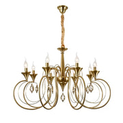 Crystal Chandier Frederick 8XE14, průměr 52 cm, zlatý, nastavitelná výška